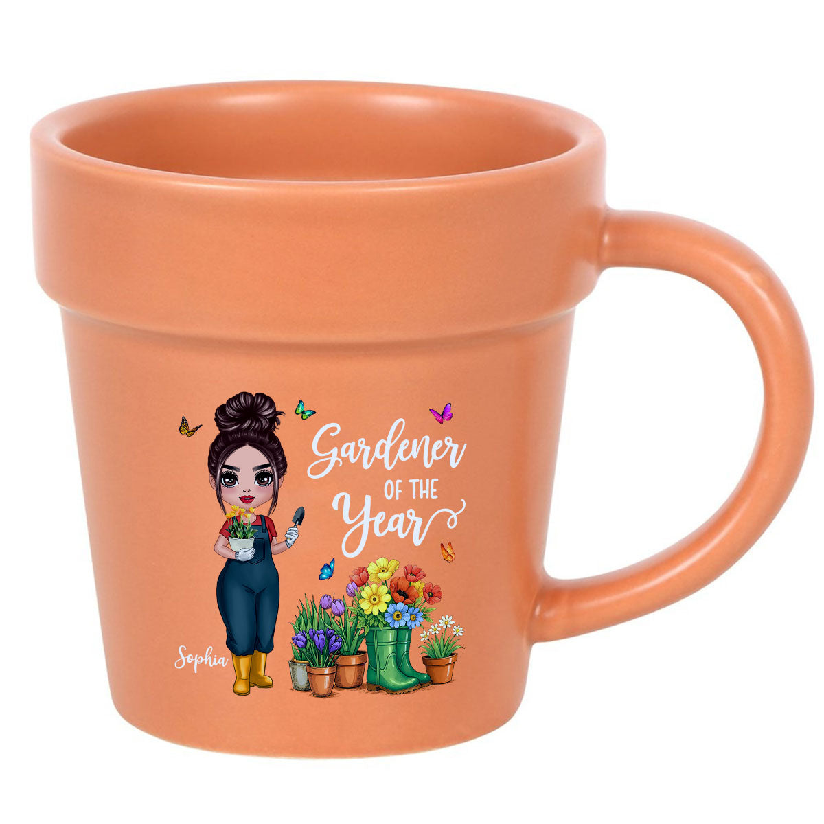 Gardener Of The Year Plant Lady Personalized Plant Pot Ceramic Mug