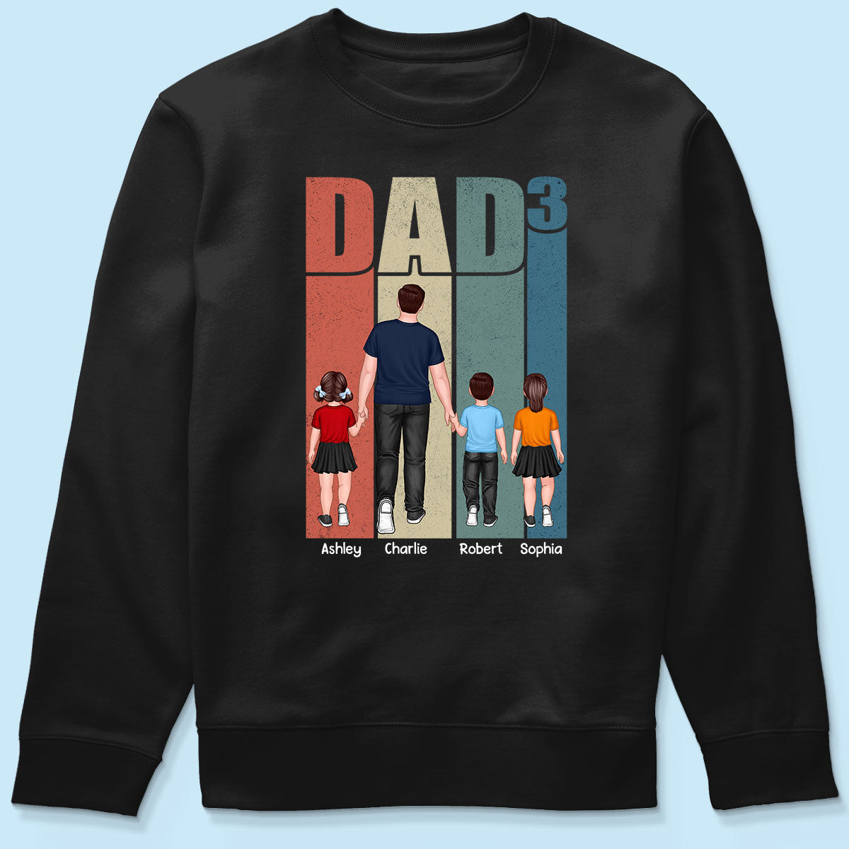 Walking Dad Retro Letters Frame Personalized Shirt