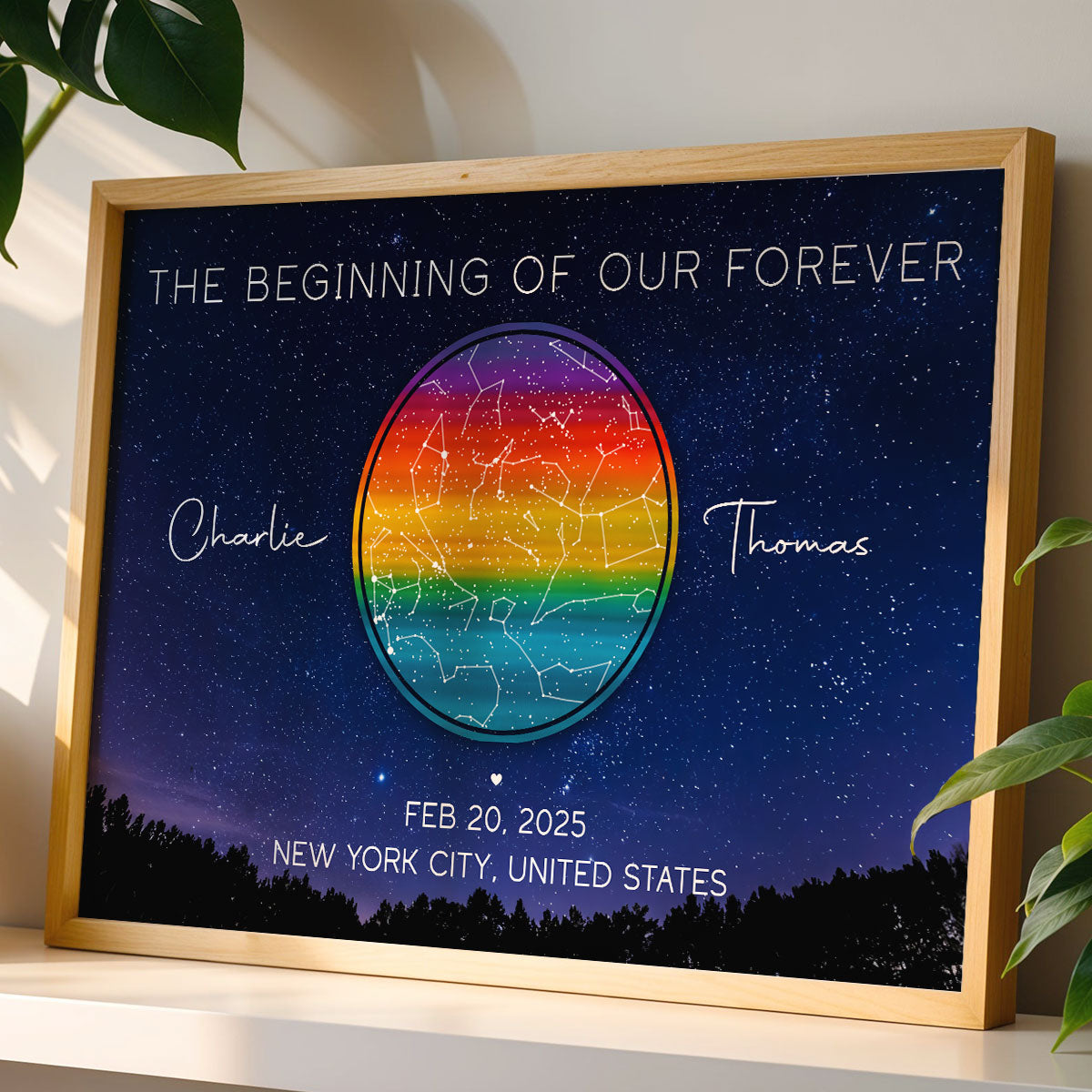 Pride Month LGBT Couple Star Map Personalized Poster, Gift For Couple