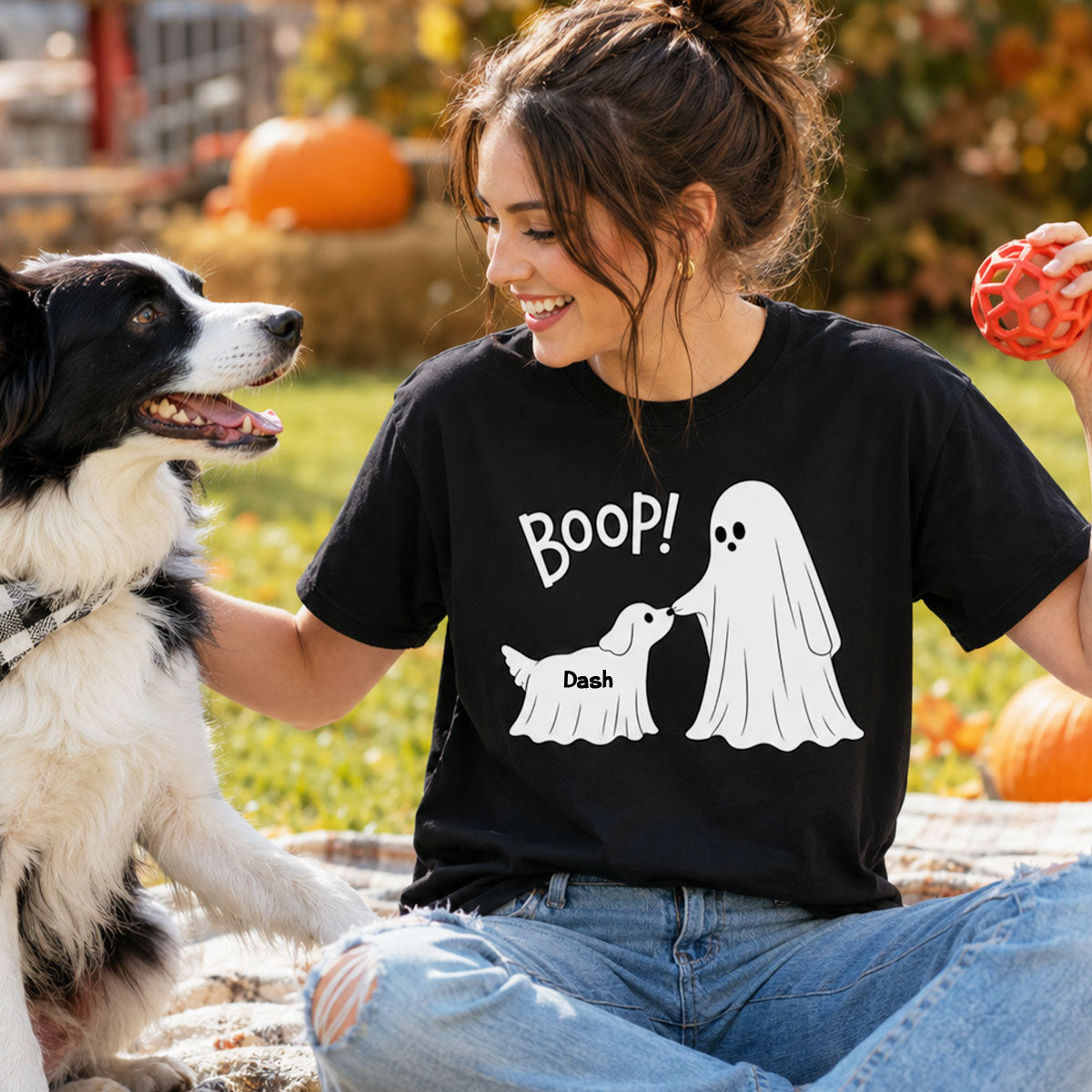 Cute Funny Ghost Boo-p Dog - Personalized Shirt - Halloween Shirt For Dog Lovers