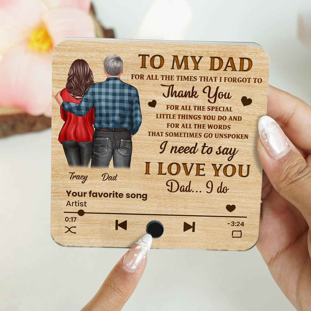 To My Dad Our Song Gift From Daughter Son Personalized Music Fridge Magnet, Birthday Gift, Father's Day or Just Because Gift