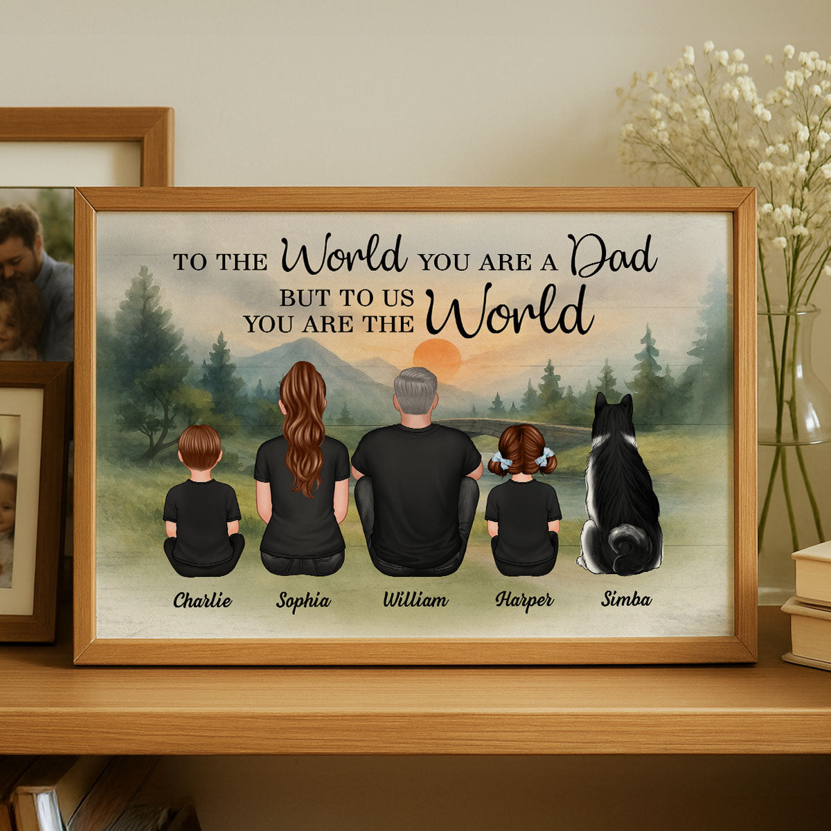 Retro Vintage Mountain Landscape Dad You Are The World Personalized Poster| Heartfelt Father's Day Gift For Dad, Husband