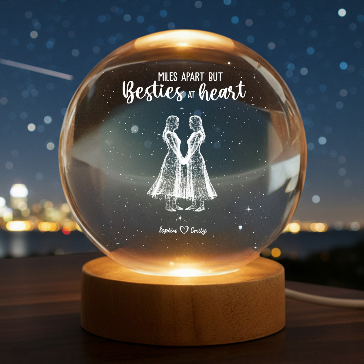 You Are The Sister I Got To Choose - Personalized Crystal Ball LED Night Light - Birthday Gift Friendship Gift for Besties, Best Friends