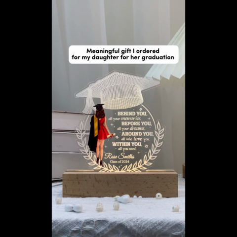 Behind You All Your Memories Graduation Gift - Personalized Acrylic LED Night Light