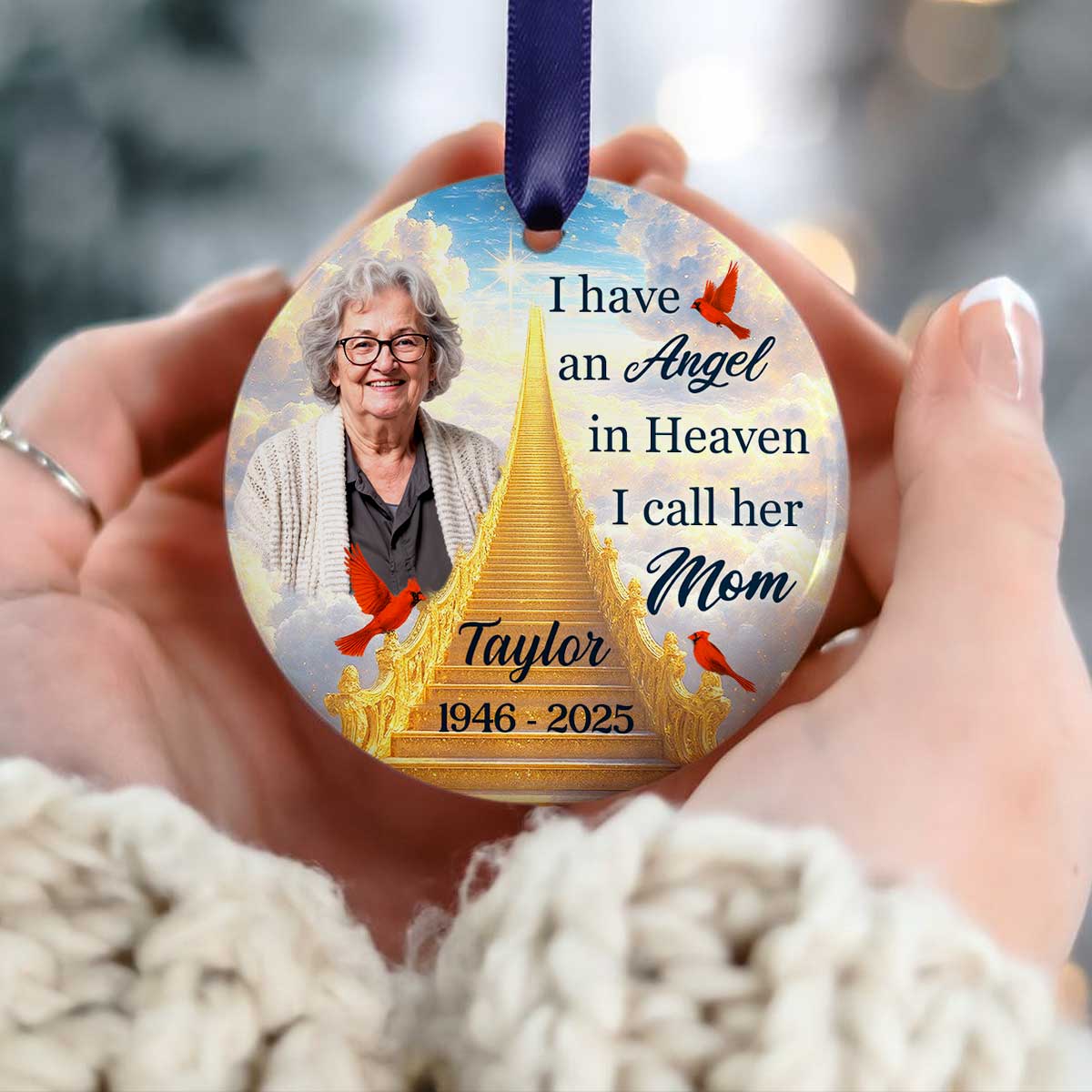 Angel in Heaven Memorial Personalized Ceramic Ornament, Sympathy Remembrance Keepsake