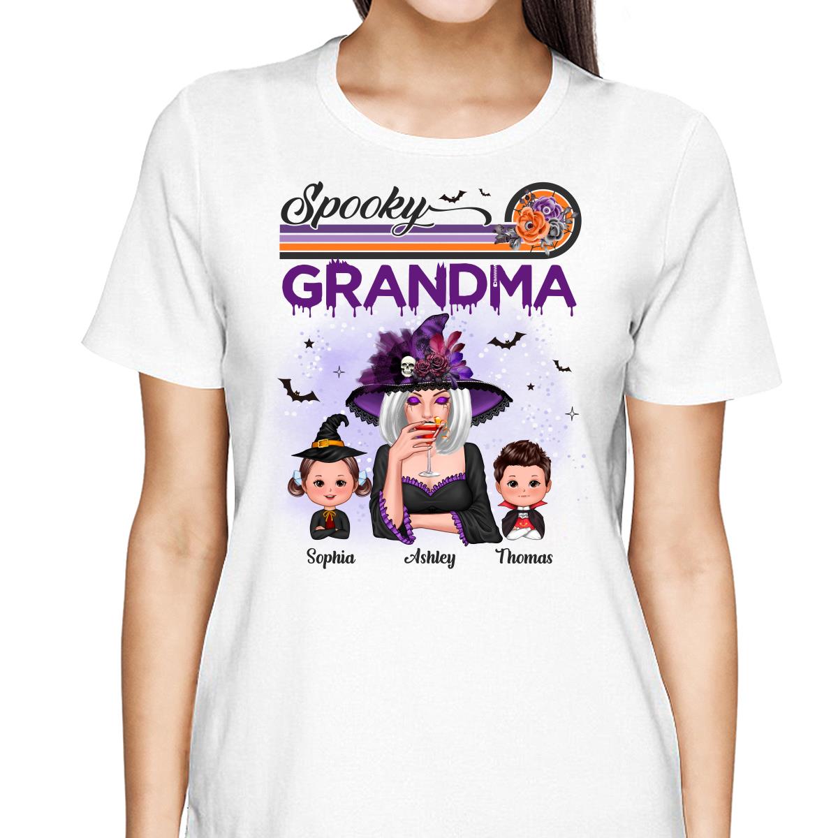 Spooky Grandma Mom Halloween Retro Personalized Shirt