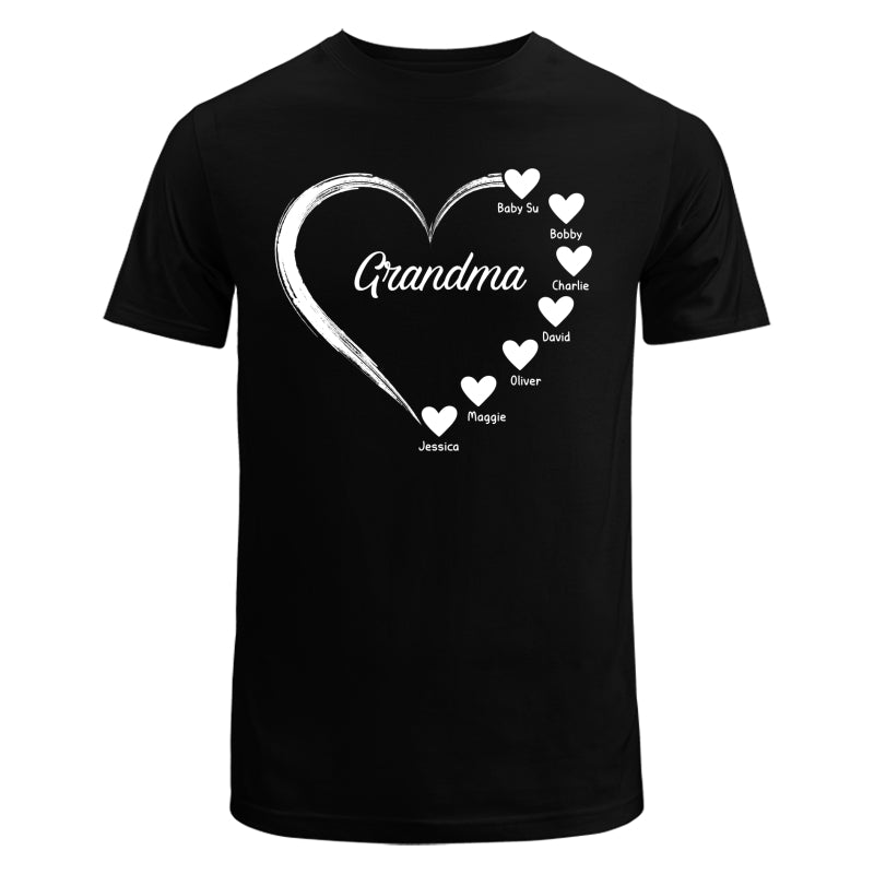 Simple Hearts Grandma Mom Personalized Shirt