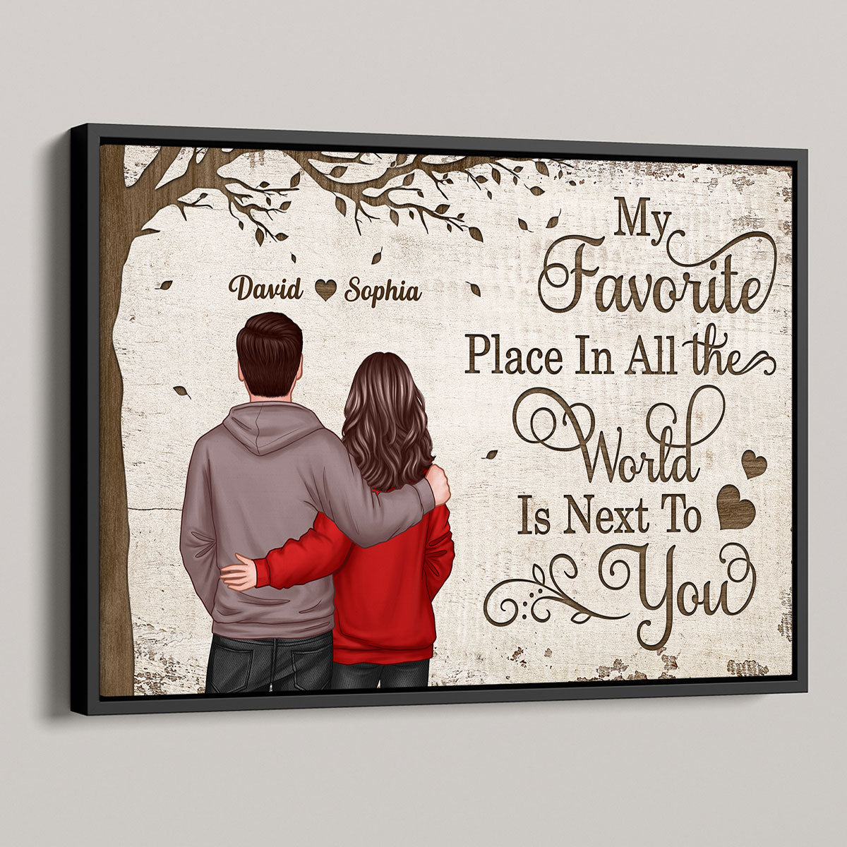 Favorite Place In The World Couple Back View - Personalized Poster - Unique Valentine's Day Gift For Him, Gift For Her