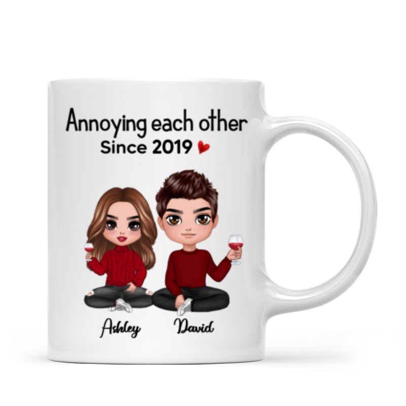 Doll Couple Sitting Gift For Him Gift For Her Personalized Mug