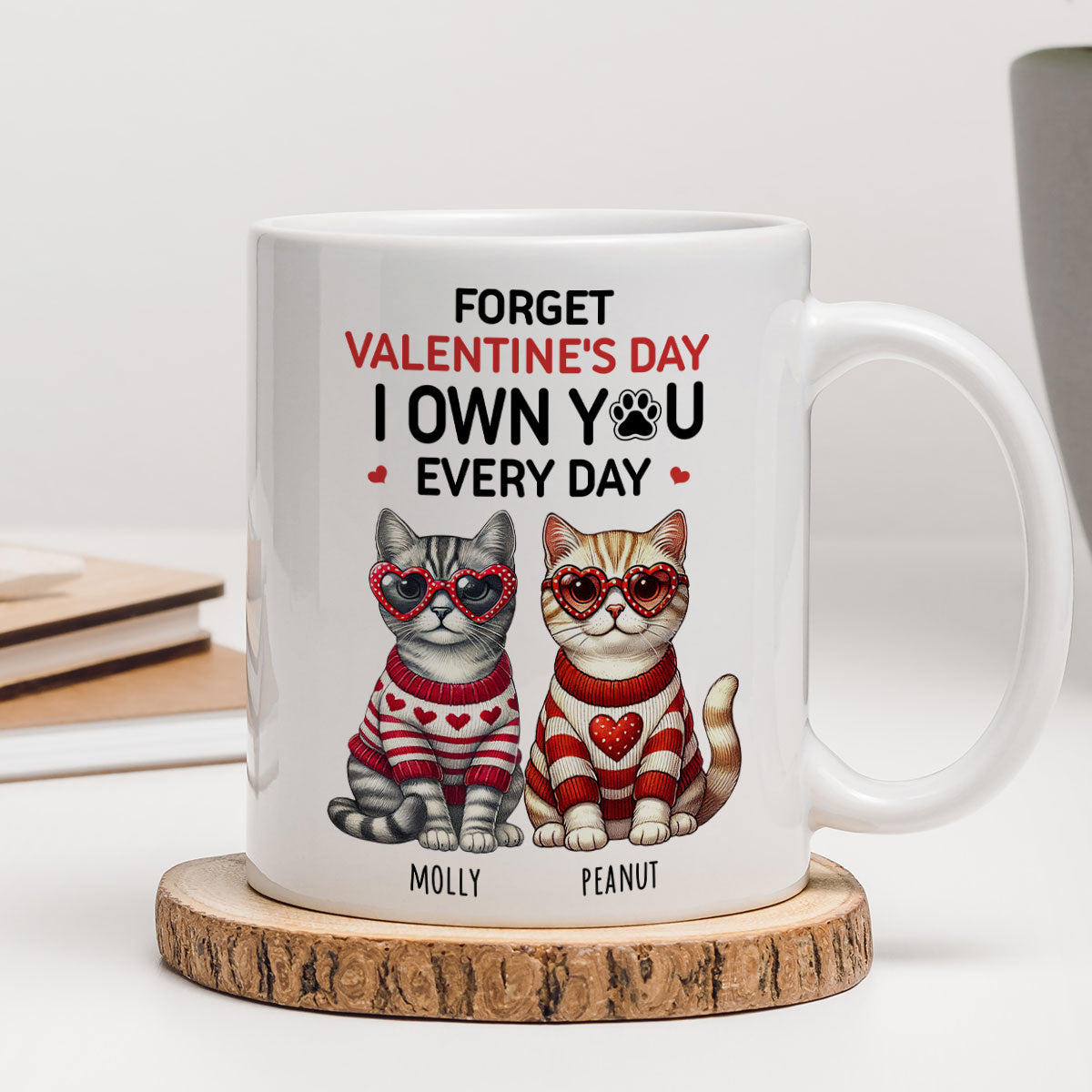 Forget  We Own You Every Day,  Cat Mom Personalized Mug, Gift for Cat lovers
