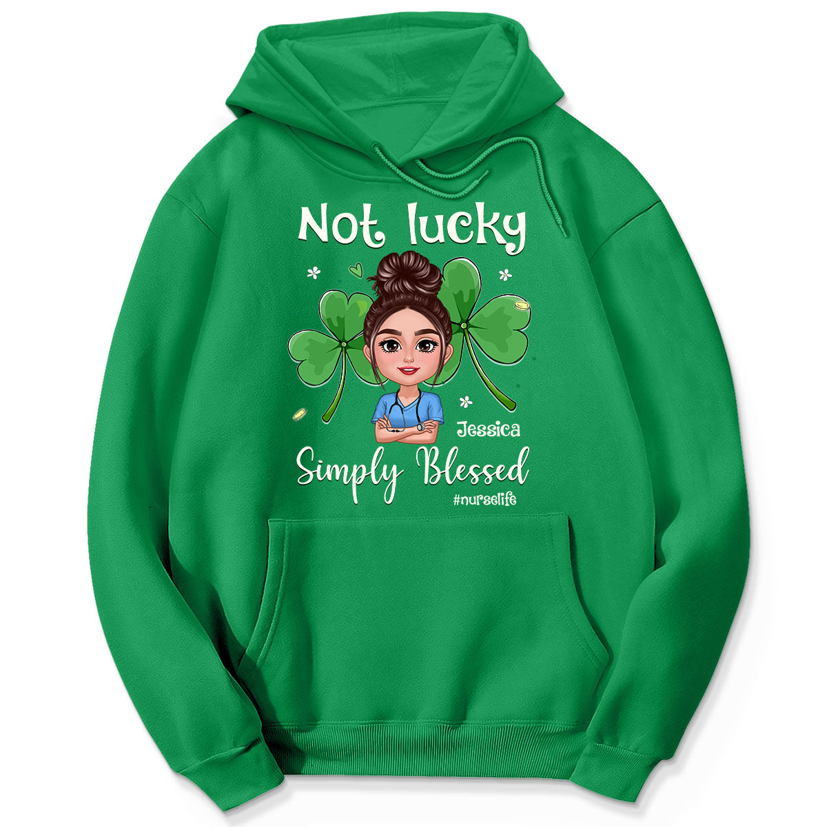 Not Lucky Simply Blessed Nurse Life St. Patrick's Day Personalized Shirt