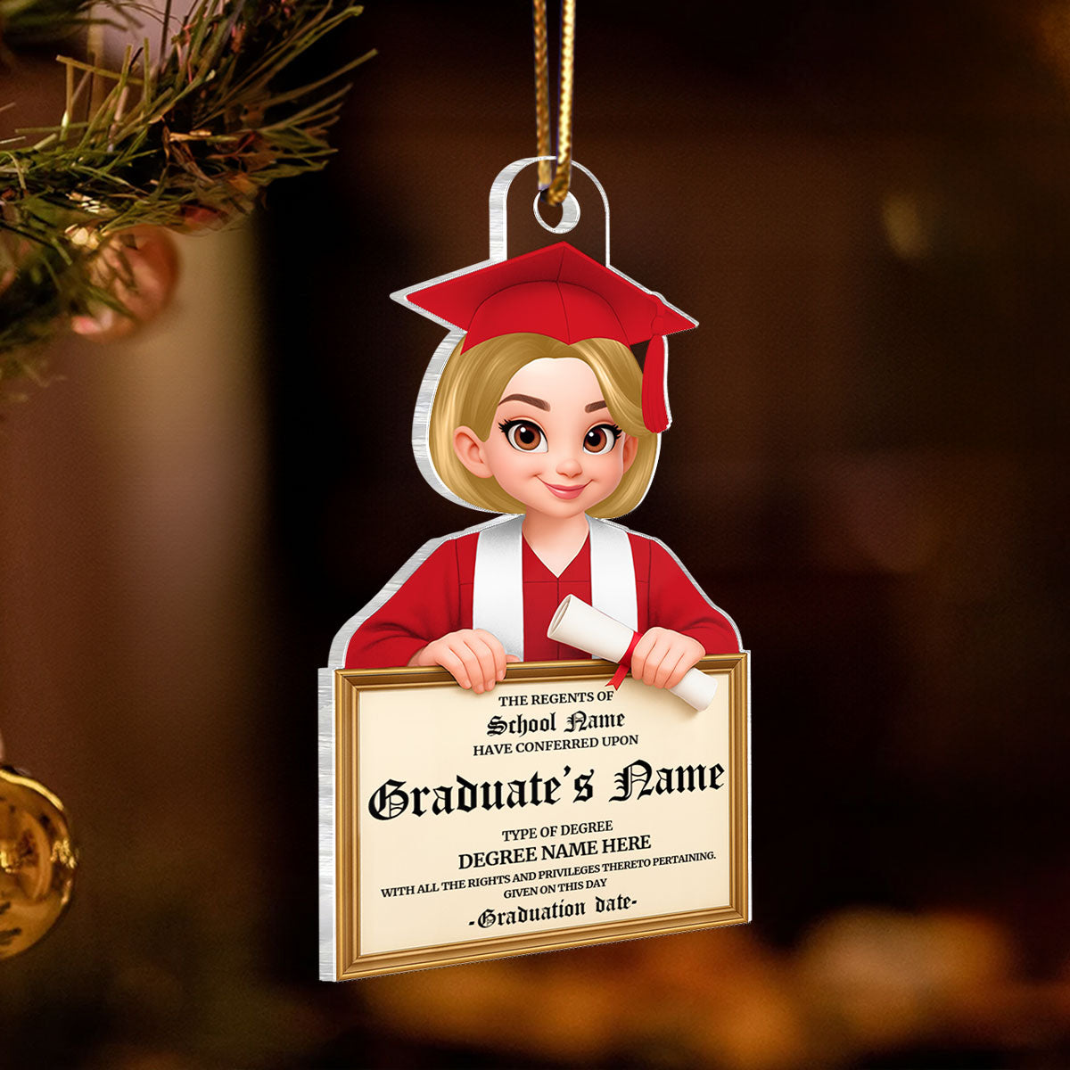 College Graduation High School Graduation and University Graduation - Personalized Acrylic Ornament - 2025 - Graduation Gifts
