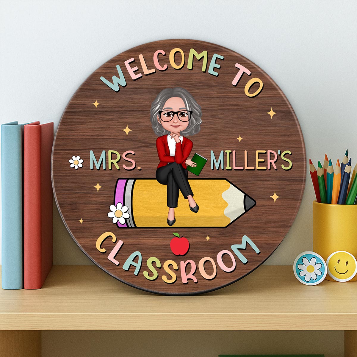 Welcome to Teacher's Classroom Personalized Classroom Sign, Custom Teacher Door Hanger, Back To School, Classroom Decor