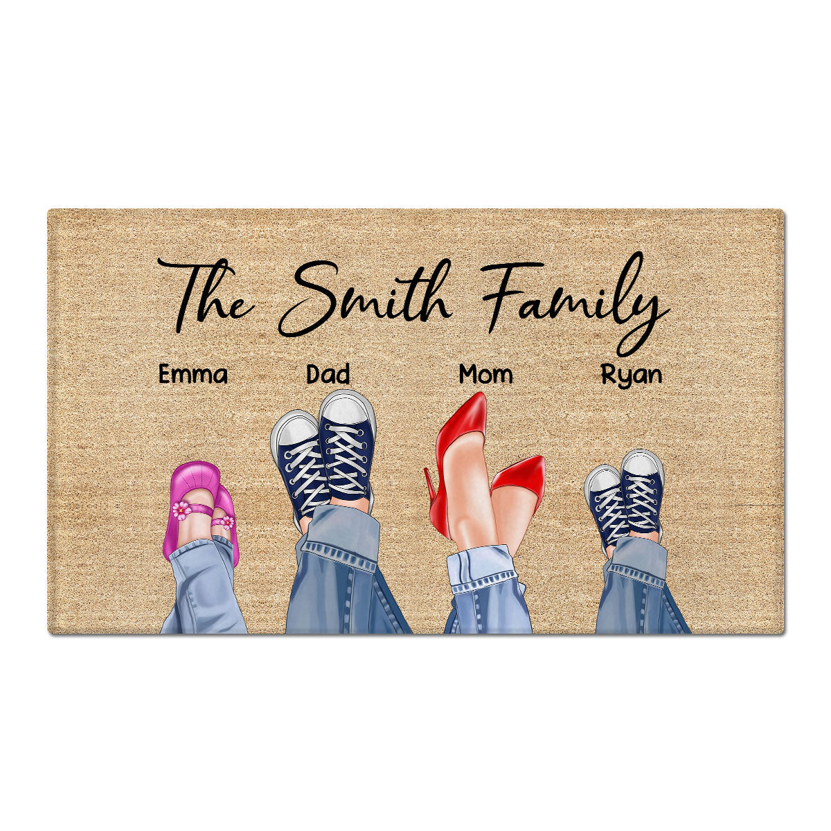 Family Shoes Housewarming Personalized Doormat