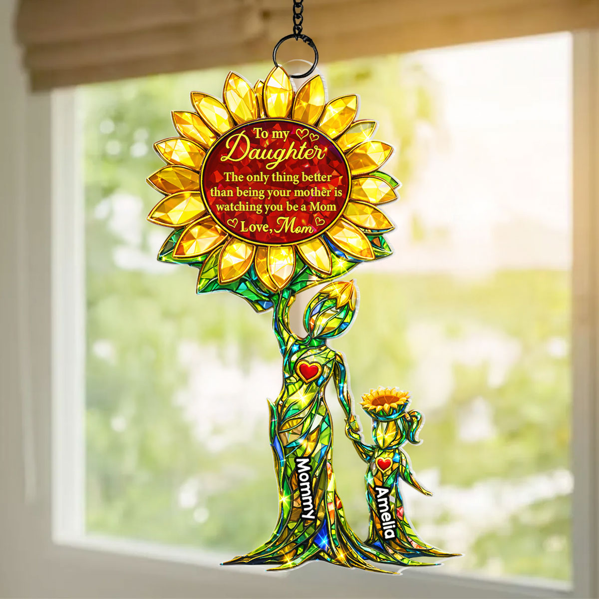 Watching You Be a Mom Mother Daughter - Personalized Suncatcher - Heartfelt Mother's Day Gift for Daughter