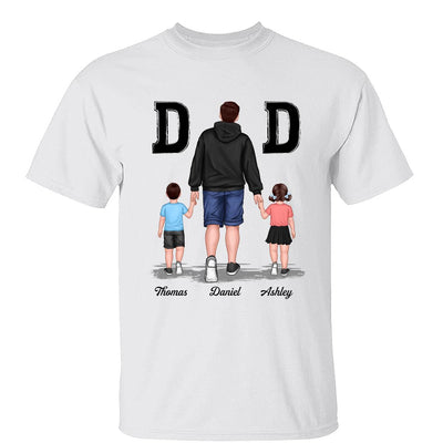 Dad And Son Daughter Walking Gift For Dad Personalized Shirt