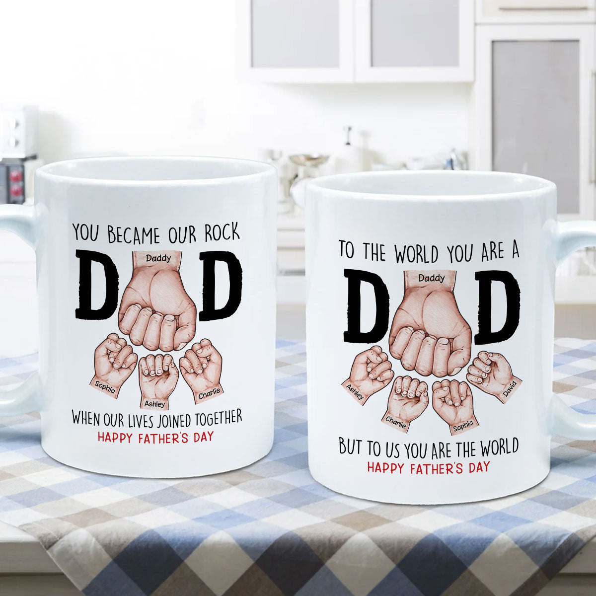 Happy Father's Day Fist Bump Personalized Mug