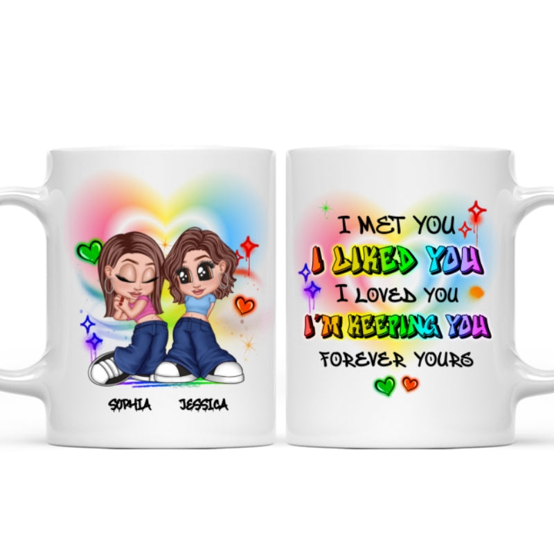 Pride Month LGBT Y2K Couple I Met You Personalized Mug, Gift For Couple