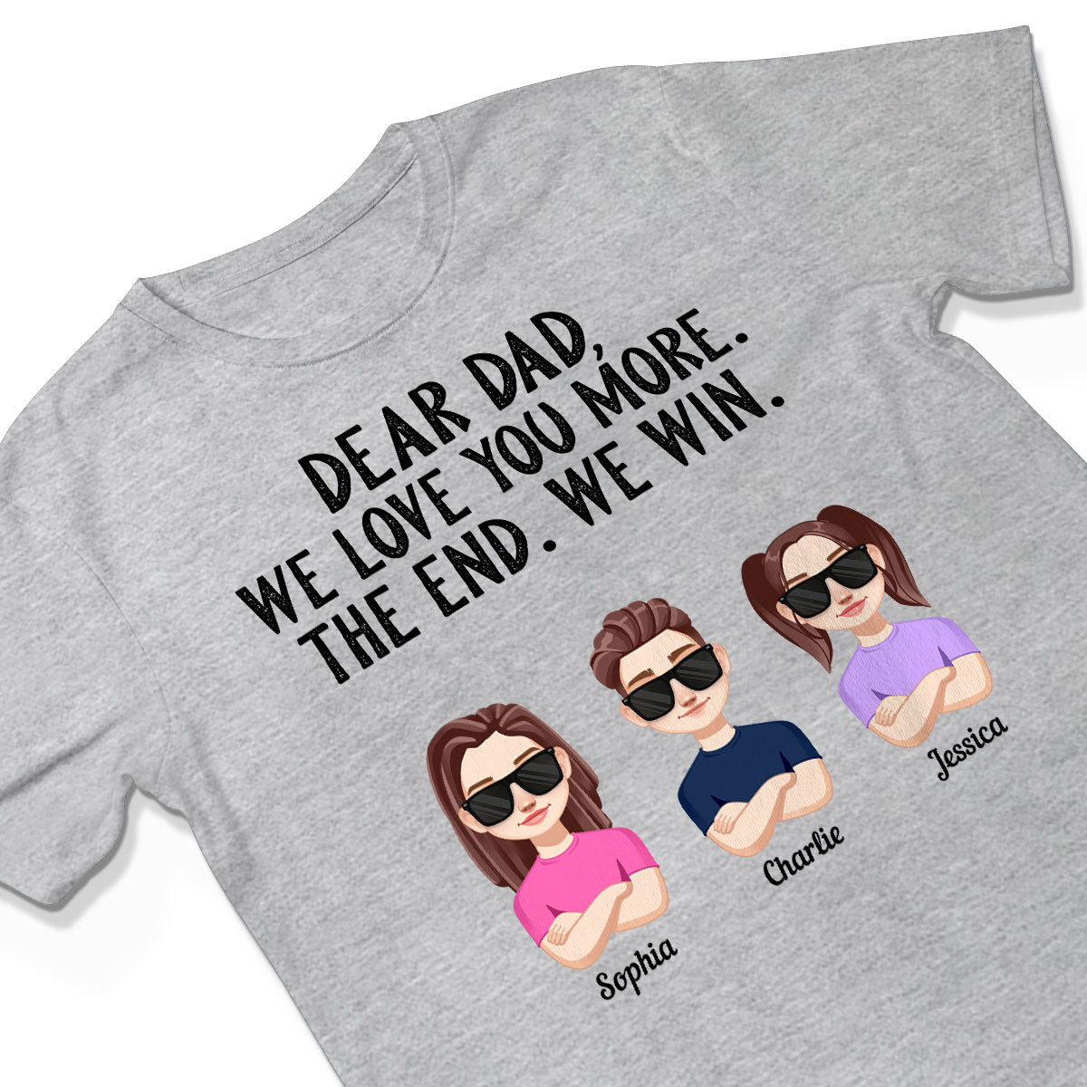 Dear Dad We Love You More Vector Kids Funny Father‘s Day Gift Personalized Shirt