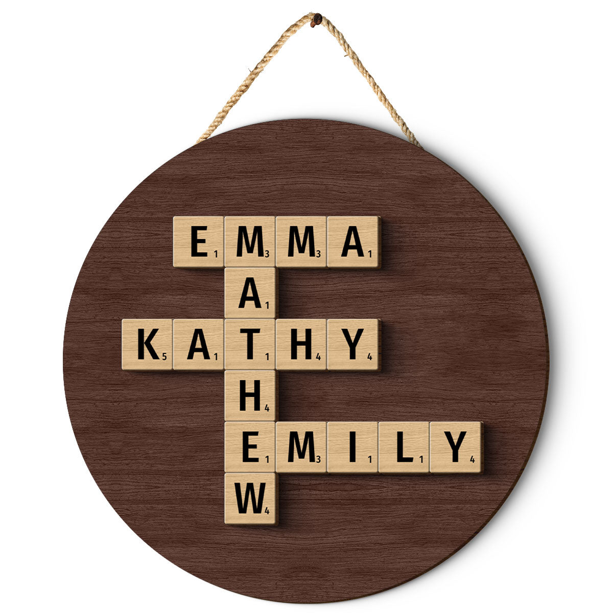 Family Crossword Art - Created In A Moment, Treasured Forever Personalized 2-Layer Wood Sign