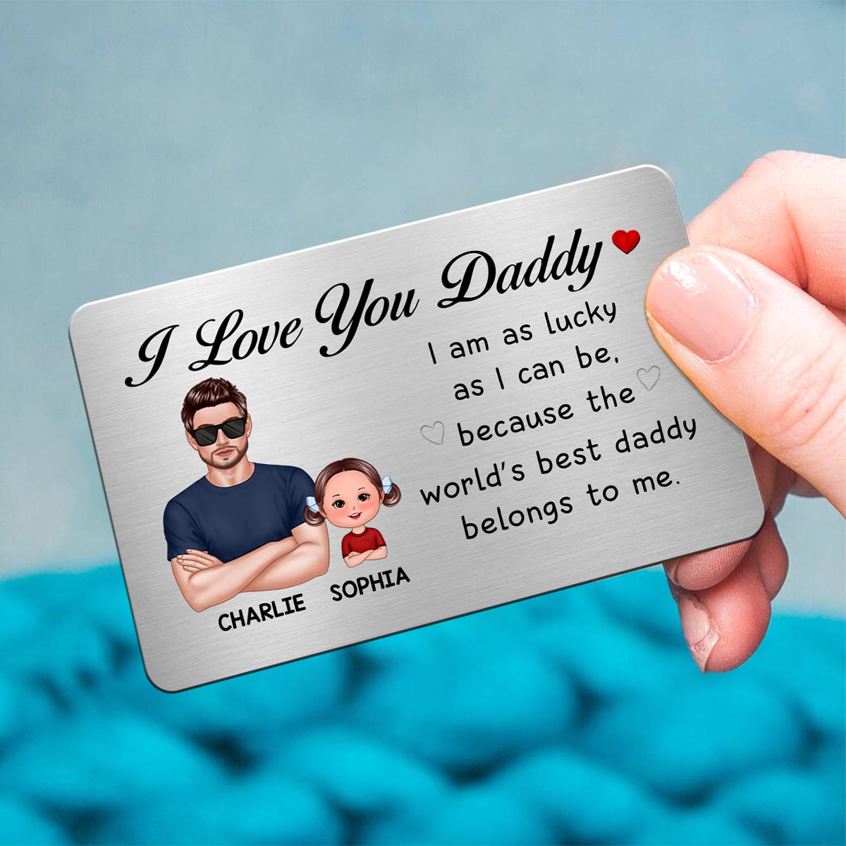 The Day You Became My Daddy Calendar Personalized Wallet Insert Metal Wallet Card