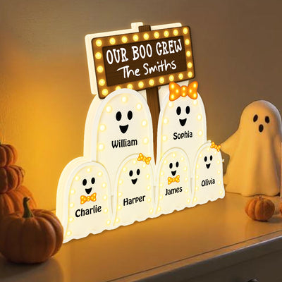 Halloween Boo Family Marquee Pattern Texture Personalized Light Box, Halloween Home Decoration