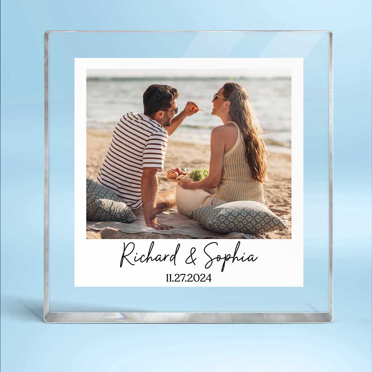 Couple Photo Frame Upload Personalized Acrylic Square Block Plaque, Heartfelt  Gift For Couple, For Him, For Her, Boyfriend, Girlfriend, Husband, Wife