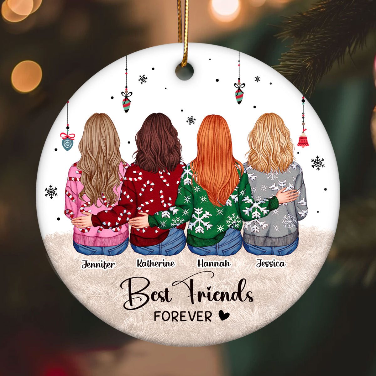 Personalized Best Friends Ornament Gift, Personalized Friendship Gift, Soul Sister Christmas Gift for Best Friend, Long Distance Friendship Gift
