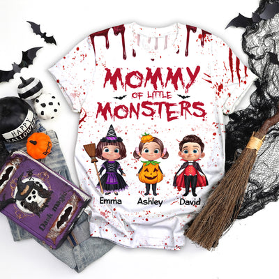 Halloween Mommy Daddy Of The Monsters Cute Kids Personalized 3D Shirt