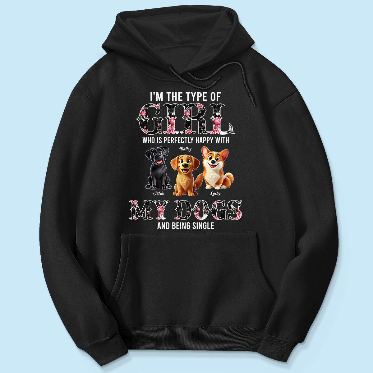 Perfectly Happy With Dogs And Being Single Cute Realistic Cartoon Dog Personalized Shirt, Birthday  Gift For Dog Owner, Dog Lover