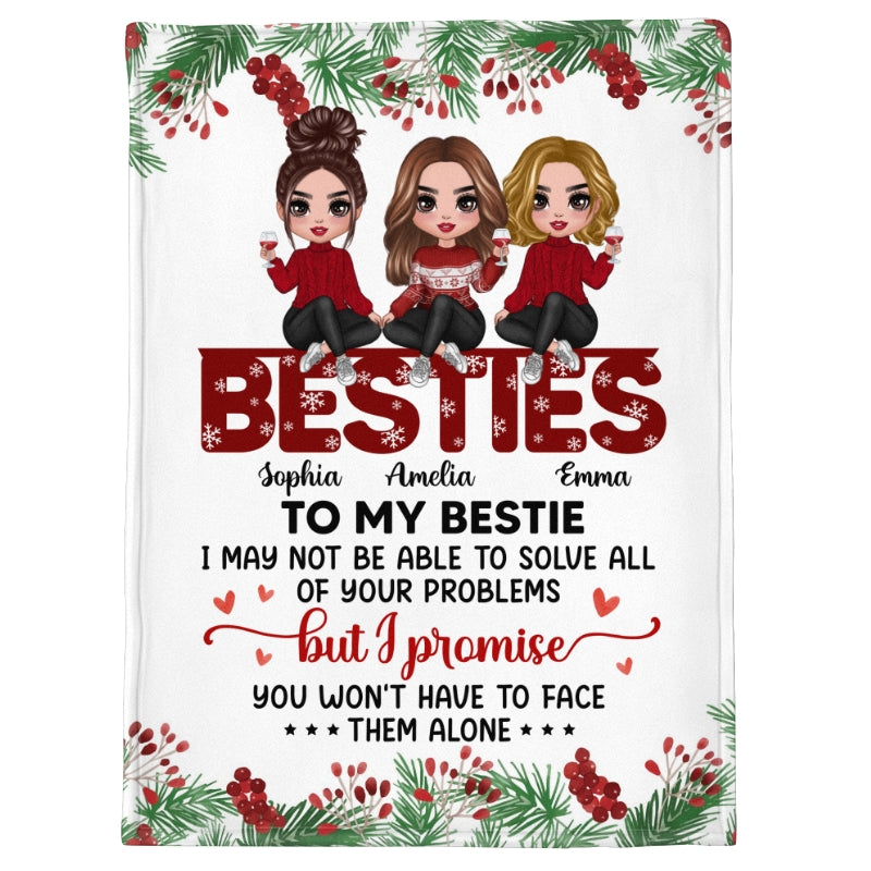 To My Best Friend Christmas Sitting On Text Personalized Fleece Blanket