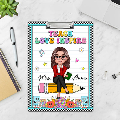 Groovy Teacher Personalized Clipboard, Appreciation Gift