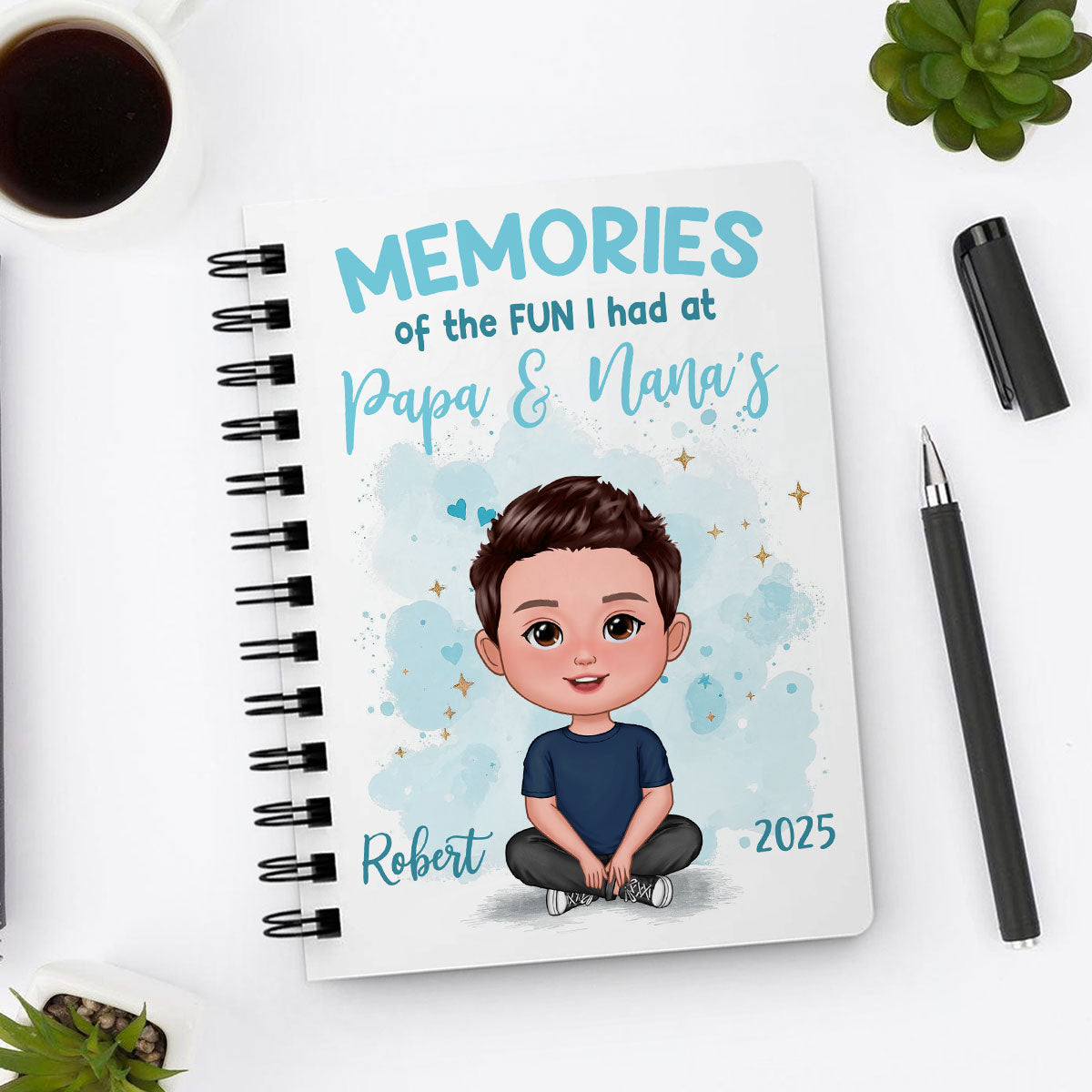 Memories Of The Fun I Had At Grandparents Personalized Spiral Notebook Journal, Gift For Kids