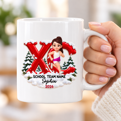 Trending Cross Country - Personalized Mug - High school Runner Keepsake, Custom Running Christmas Gift For Boy Girl Runner