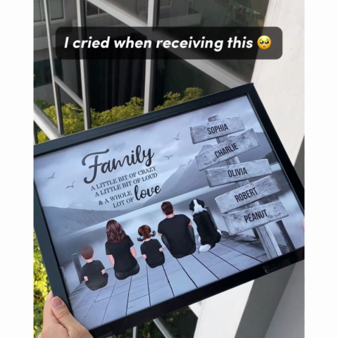 Retro Vintage Family A Little Whole Lot of Love Sign Posts - Personalized Poster - Gift For Family
