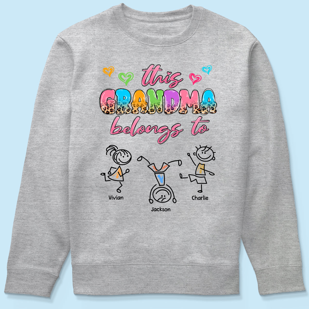 This Grandma Mom Colorful Half Leopard Drawing Personalized Shirt