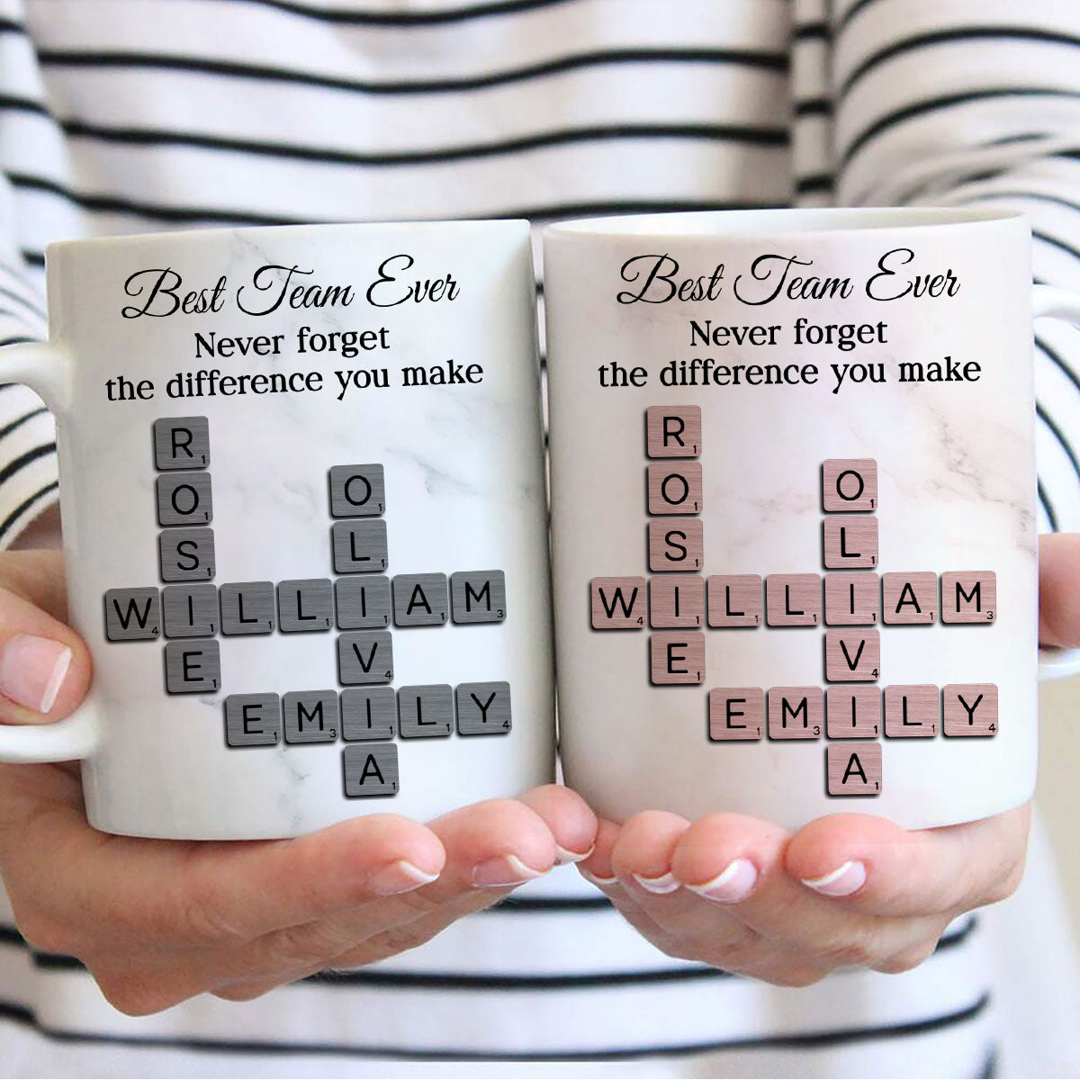 Best Team Ever Crossword - Personalized Mug - Sentimental Gift for Coworkers, Work Besties