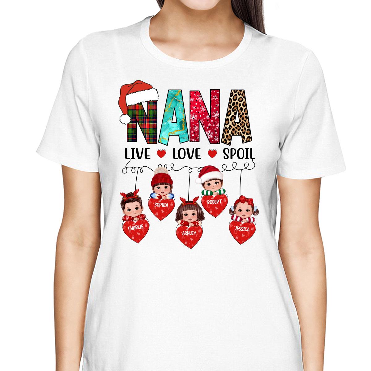 Grandma Live Love Spoil Personalized Christmas Sweatshirt Hoodie