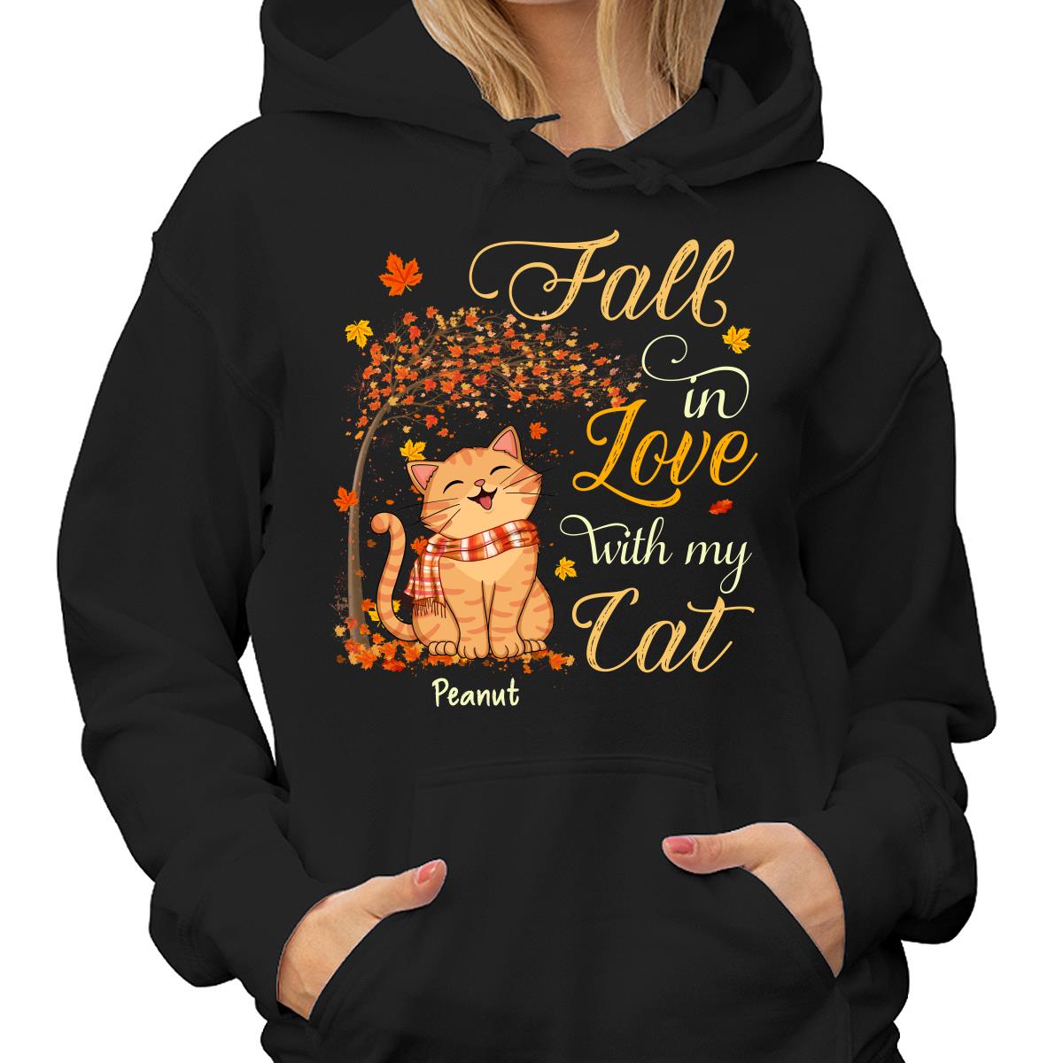 Fall In Love With My Smiling Cats Fall Season Personalized Shirt
