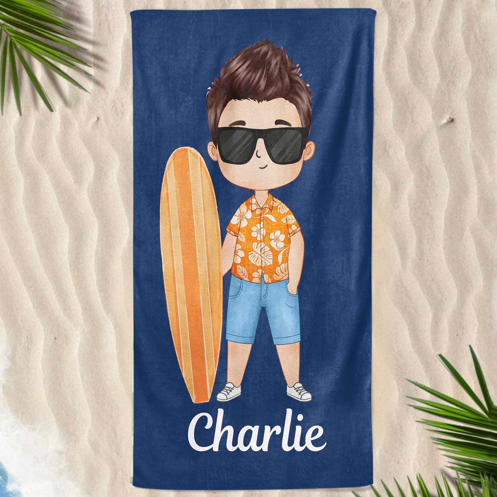 Colorful Background Summer Family Personalized Beach Towel