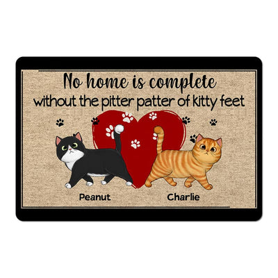 Pitter Patter Of Kitty Feet Cats Personalized Doormat