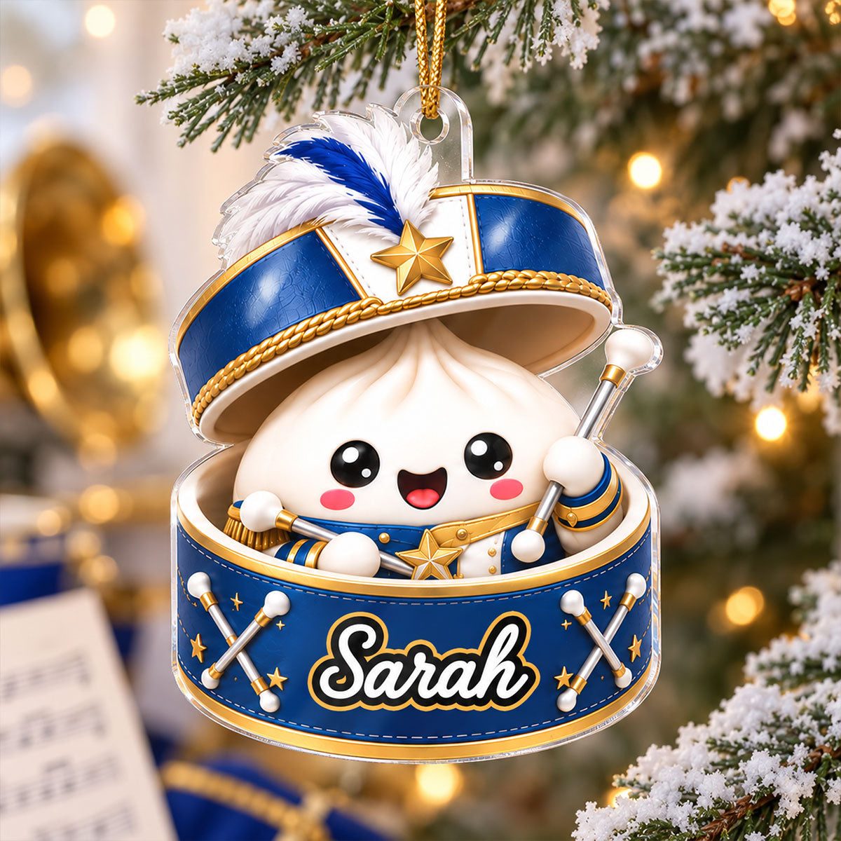 Custom Marching Band Dumpling Squishy Style - Personalized Acrylic Ornament - Christmas Gift for Son, Daughter, Grandkids