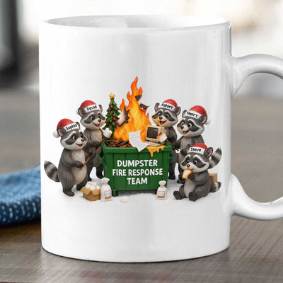 Funny Raccoon Dumpster on Fire Response Team - Personalized Mug - Funny Holiday Gift for Coworkers