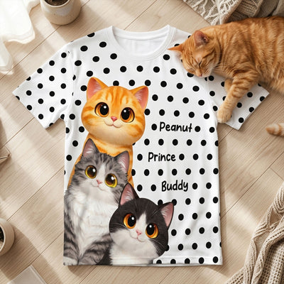 Trendy 2026 Style Polka Dot Cat Mom - Personalized Shirt - Trending Gift For Cat Mom