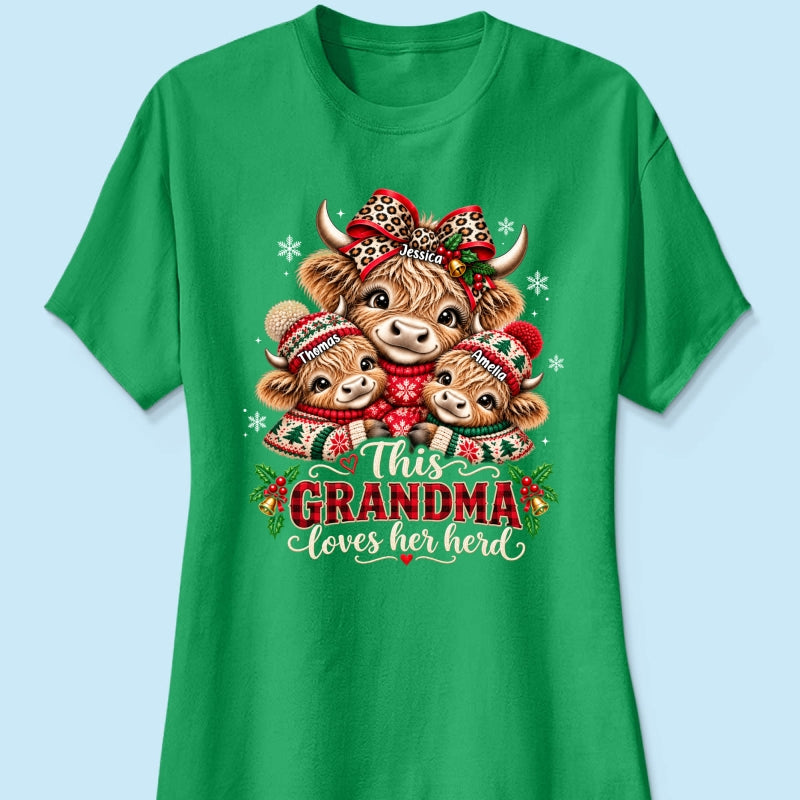 This Grandma Loves Her Herd - Personalized Shirt - Thoughtful Christmas Gift for Grandma