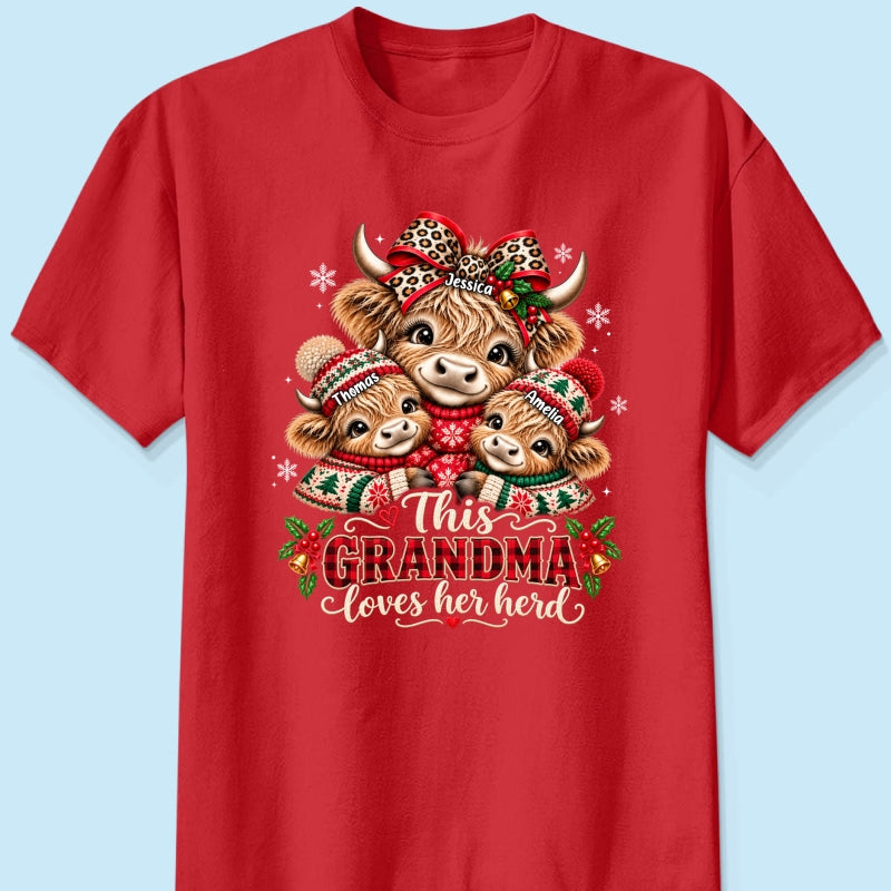 This Grandma Loves Her Herd - Personalized Shirt - Thoughtful Christmas Gift for Grandma