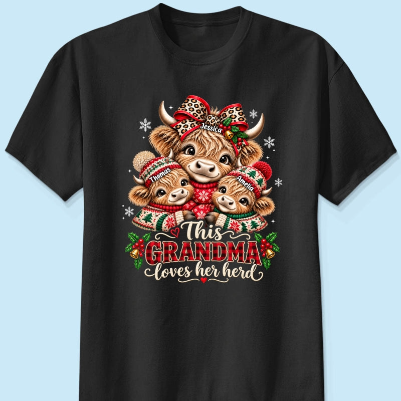 This Grandma Loves Her Herd - Personalized Shirt - Thoughtful Christmas Gift for Grandma