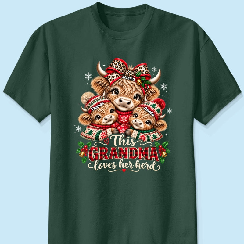 This Grandma Loves Her Herd - Personalized Shirt - Thoughtful Christmas Gift for Grandma
