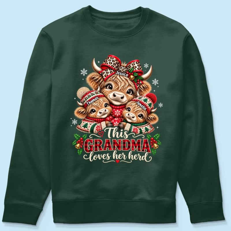 This Grandma Loves Her Herd - Personalized Shirt - Thoughtful Christmas Gift for Grandma