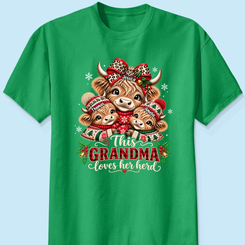 This Grandma Loves Her Herd - Personalized Shirt - Thoughtful Christmas Gift for Grandma